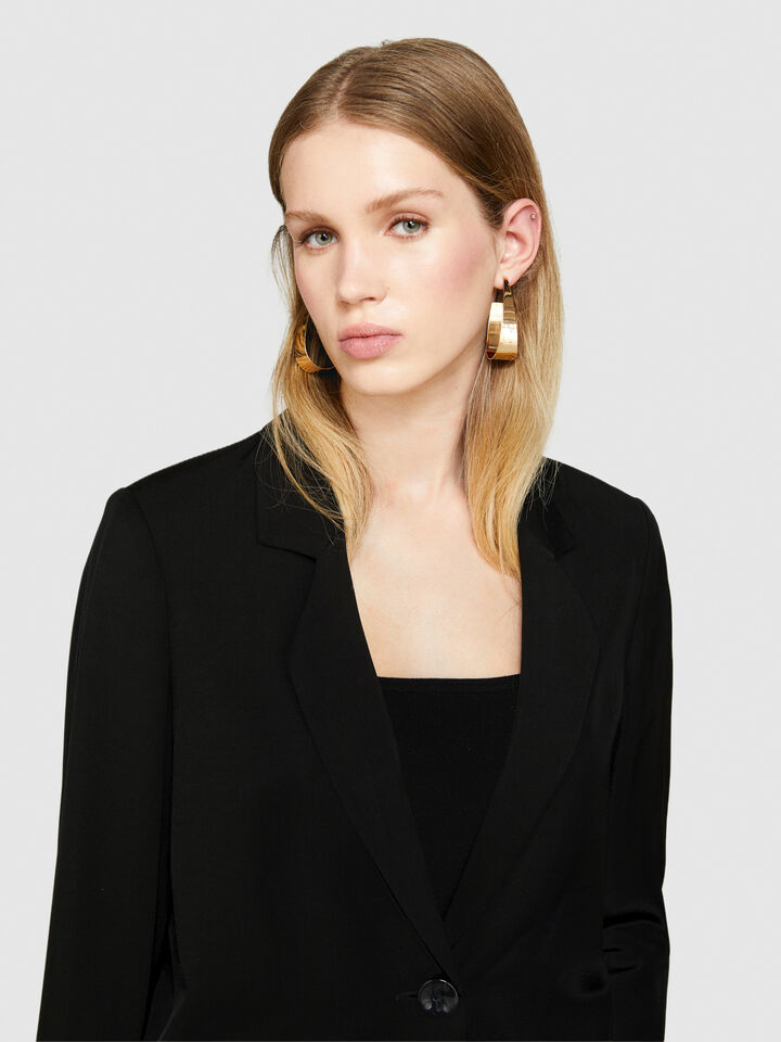 Single-breasted blazer - women's blazers - Black | Sisley image number 5